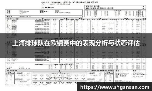 上海排球队在欧锦赛中的表现分析与状态评估